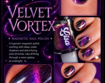 Velvet vortex- Magnetic mltichrome Handmade Indie Brand UK Varnish