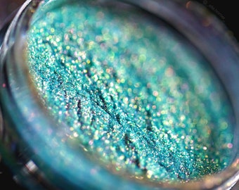 Intergalactic Nights Eye Shadow Loose Pigment Multi-Chrome Shimmer Makeup Handmade Purple Green