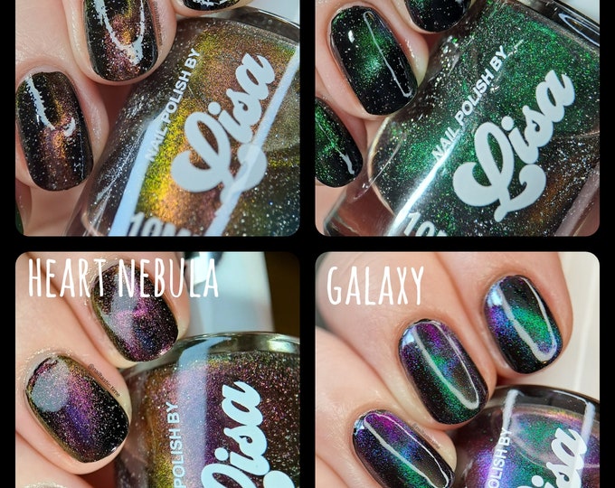 Magnetic Multichrome Nail Polish Set: Galaxy, Heart Nebula, Andromeda, Supernova