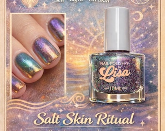 Salt Skin Ritual nail polish with rainbow holographic sparkle