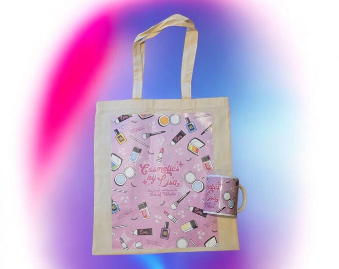 cosmeticsbylisa tote bag and matching mug