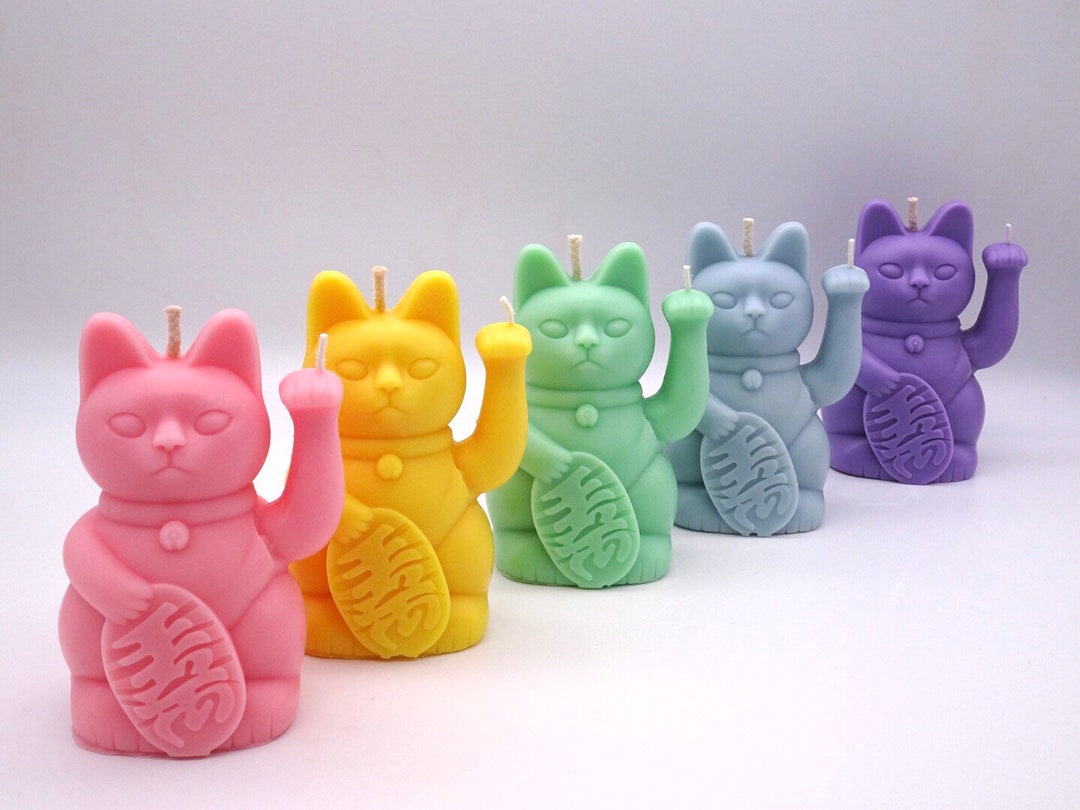 The Lucky Cat Candle Soy Wax and Beeswax Handmade Homemade Natural Gift