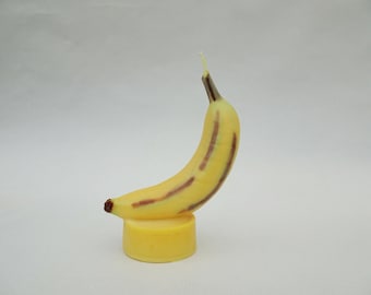 バナナキャンドル - 大豆ワックスと蜜蝋 | ハンドメイド | 自家製 | ナチュラル | ギフト | フルーツ