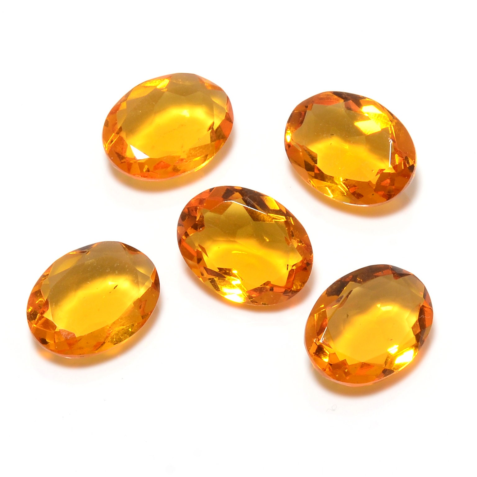 12X16 MM Oval Loose Citrine Faceted Gemstone Labcreated Etsy