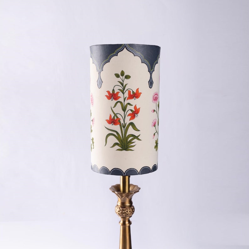 Indian Handmade lampshade for Room, Office Decorative Table Lamp Customized Hand Painted Lamp Shade Artisan Crafted Designer Lampshade image 2