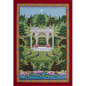 Pichwai painting, hand painted pichwai Painting, pichwai forest painting, wall art, wall decor by pichwai painting, indian famous pichwai
