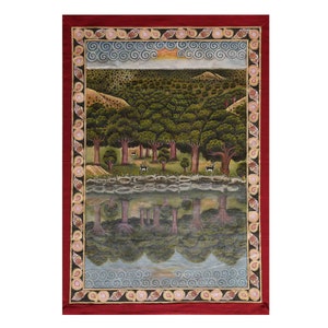 Pichwai painting, hand painted pichwai Painting, pichwai forest painting, wall art, wall decor by pichwai painting, indian famous pichwai