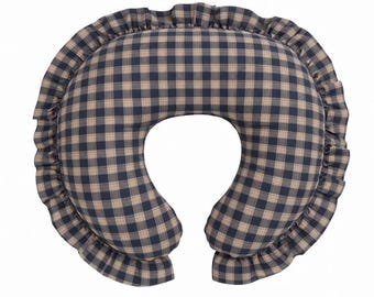 Blue Plaid Ruffle Classic Cotton Nursing Pillow Cover Breastfeeding Pillow Cover for Baby Boys Girls Baby Shower Gift  Pillow Breastfeeding