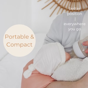 Pink Wipeable Arm Pillow for Nursing and Bottle Feeding On The Go- Cradle Arm Pillow - Travel  Cushion Baby Feeding - Compact Nursing Pillow