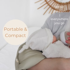 Green Wipeable Arm Pillow for Nursing Bottle Feeding On The Go- Cradle Arm Pillow - Travel  Cushion Baby Feeding - Compact Nursing Pillow