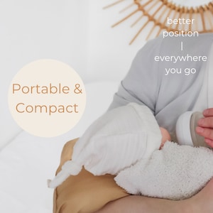 Brown Wipeable Arm Pillow for Nursing Bottle Feeding On The Go- Cradle Arm Pillow - Travel  Cushion Baby Feeding - Compact Nursing Pillow