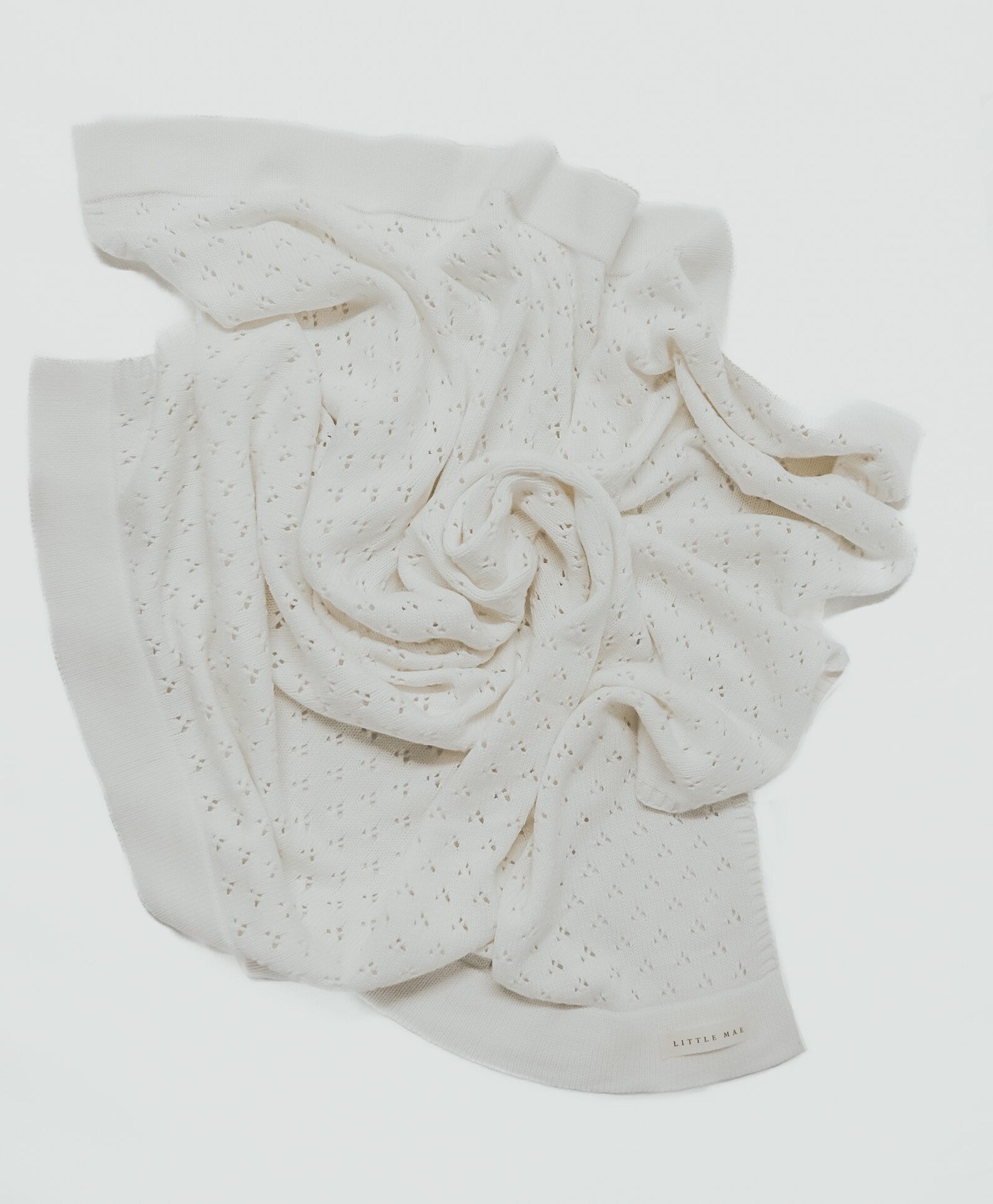 Lilette Pointelle Knit Blanket - White