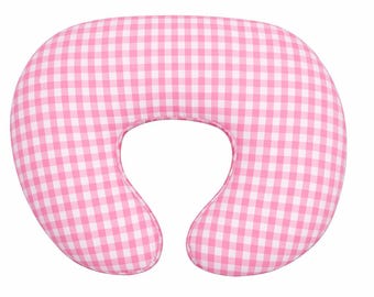 Pink Gingham Nursing Pillow Cover Breastfeeding Pillow Cover for Baby Girls Baby Shower Gift Neutral Baby Pillow U Shape