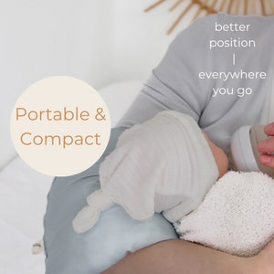 Blue Wipeable Arm Pillow for Nursing and Bottle Feeding On The Go- Cradle Arm Pillow - Travel  Cushion Baby Feeding - Compact Nursing Pillow