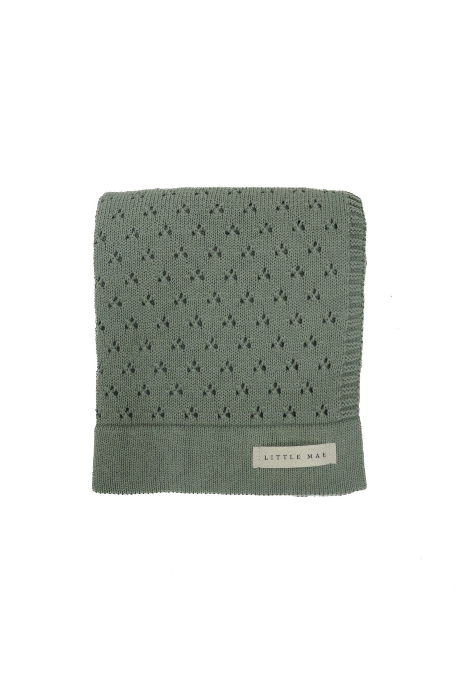 Heirloom Knit Pointelle Baby Blanket Knitted Green Baby Etsy