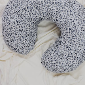 Nursing Pillow Cover, Blue Toile Nursing Pillow Cover, Breastfeeding Pillow Cover
