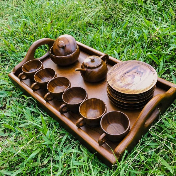 Wooden Tea Set Etsy