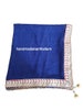 Traditional Bridal Georgette Mothra Bandhej Bandhani indian wedding women rajsthani with Gota Patti Border Lace Work blue color dupatta 