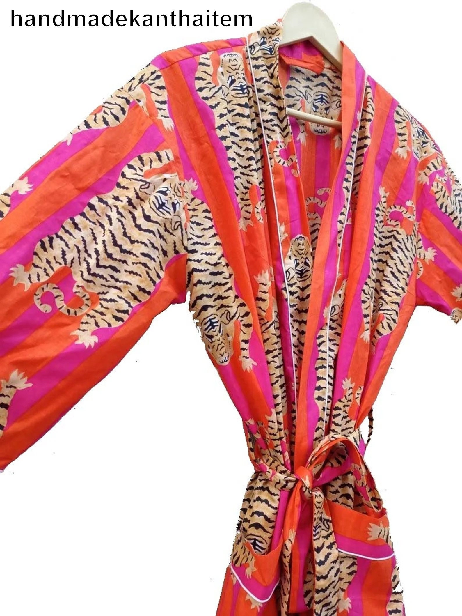 Cotton Kimono Robe's Wild Life Animal Print Kimono Robe Etsy