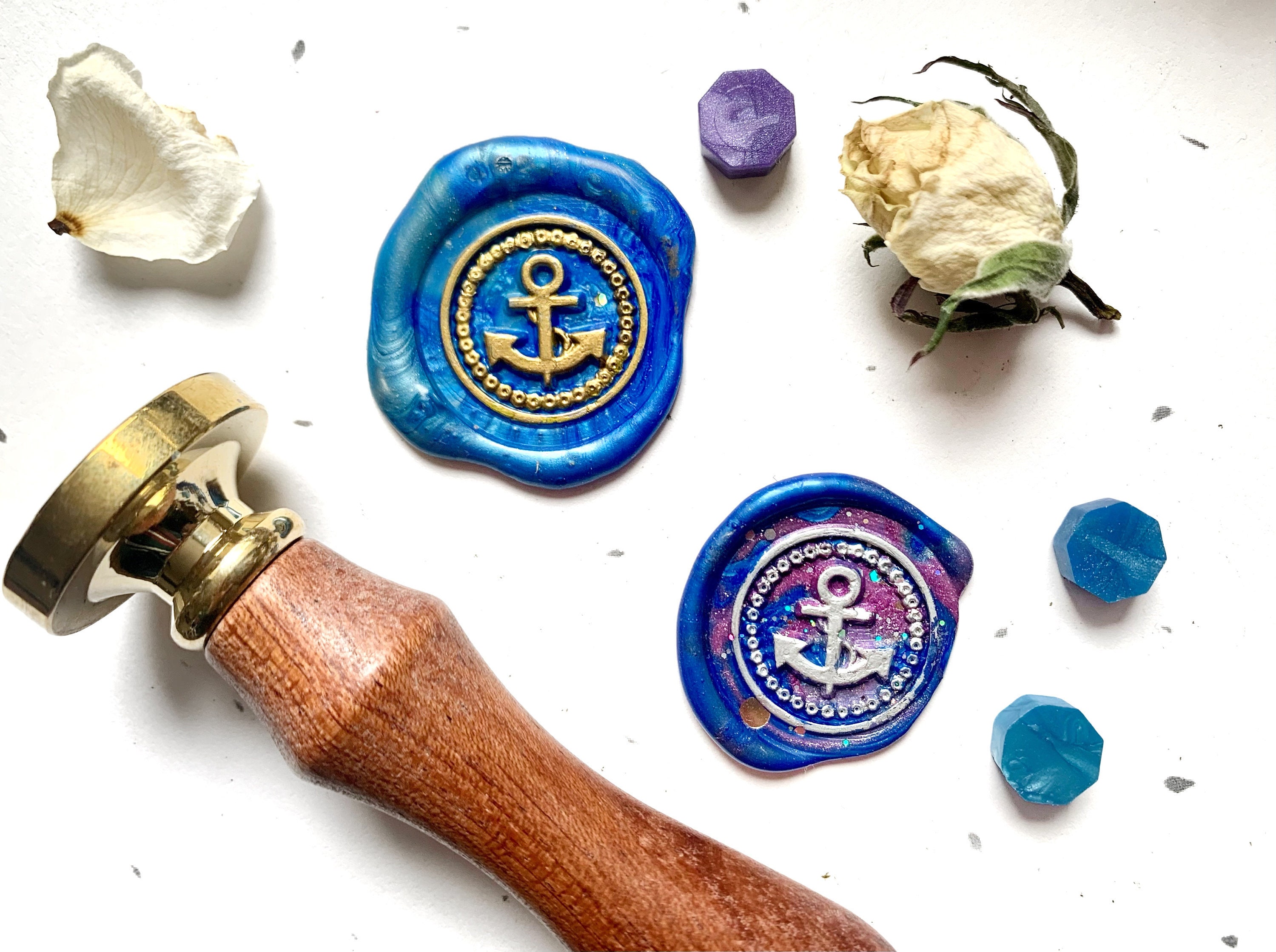 Anchor wax seals 12pack selfadhesive premade wax stamps Etsy