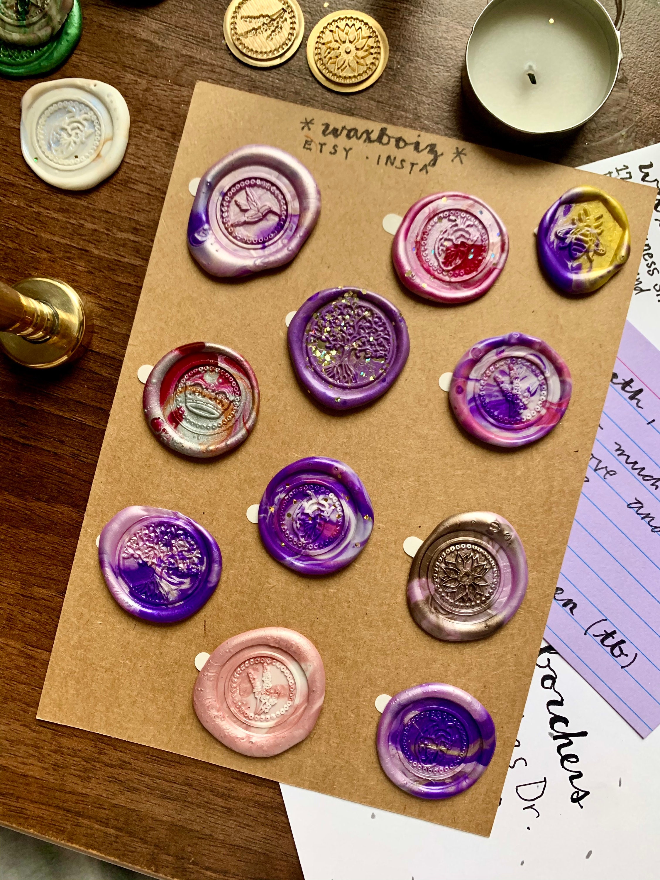 CUSTOM wax seals 12pack selfadhesive premade wax stamps Etsy
