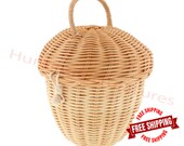 Handmade Rattan Cone Storage Baskets - Baby Room Decoration - Kids Storage Bag - Cute Handmade Rattan Basket - Eco-friendly Handicrafts