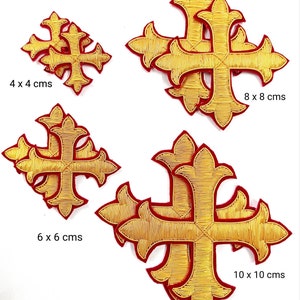 8 Pcs Liturgical Embroidered Holy Crosses Applique For Vestment