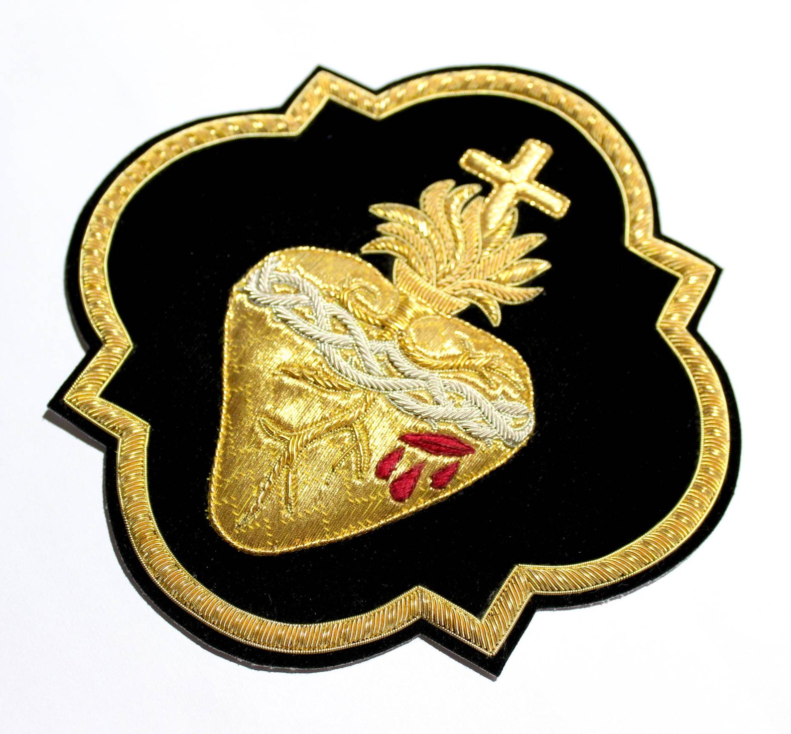 Sacred Heart Applique for Catholic Vestment on Black Velvet Etsy