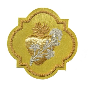 Heart of Joseph hand embroidered with gold and silver bullion wire
