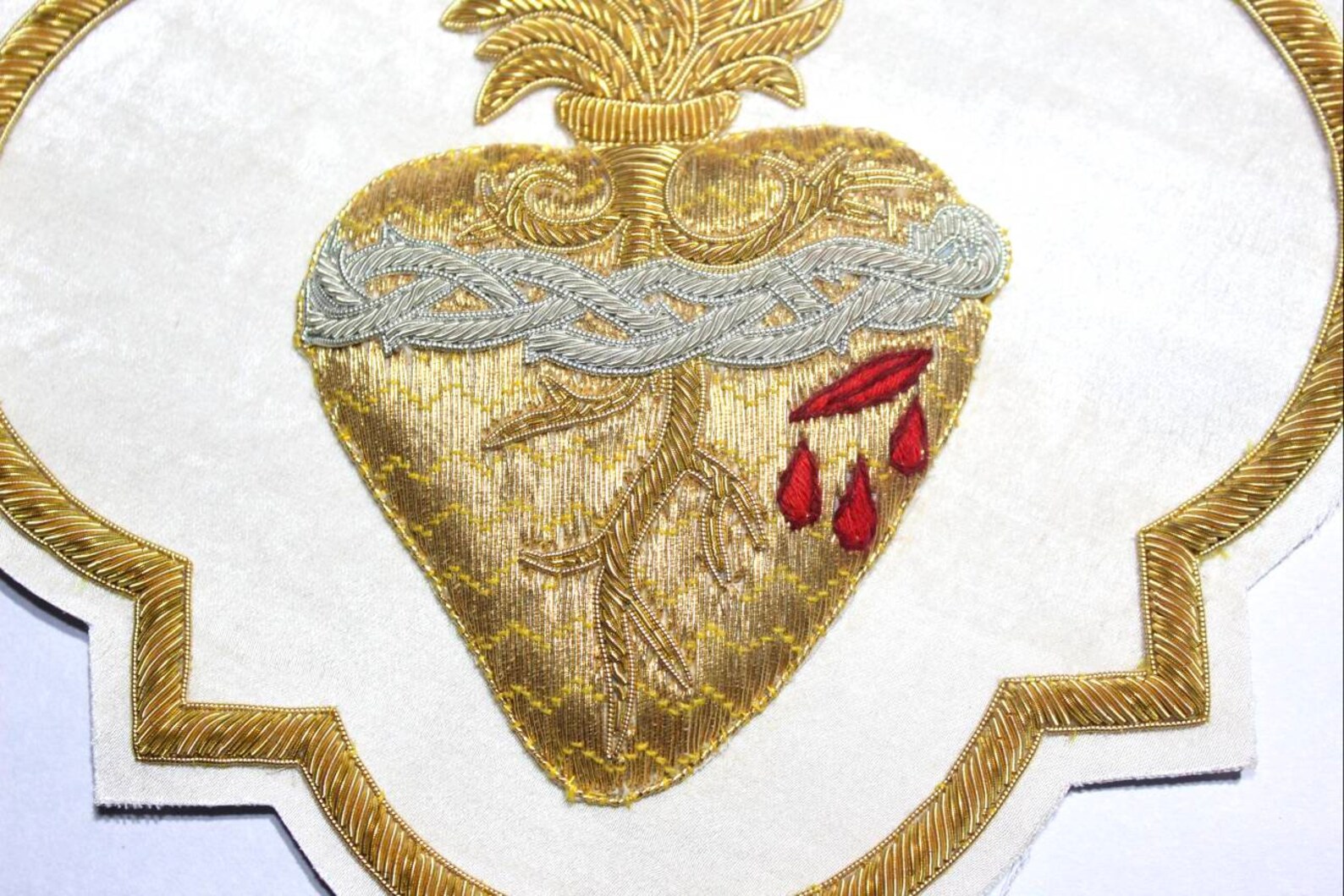 Sacred Heart Applique for Catholic Vestment on Rayon Satin Etsy