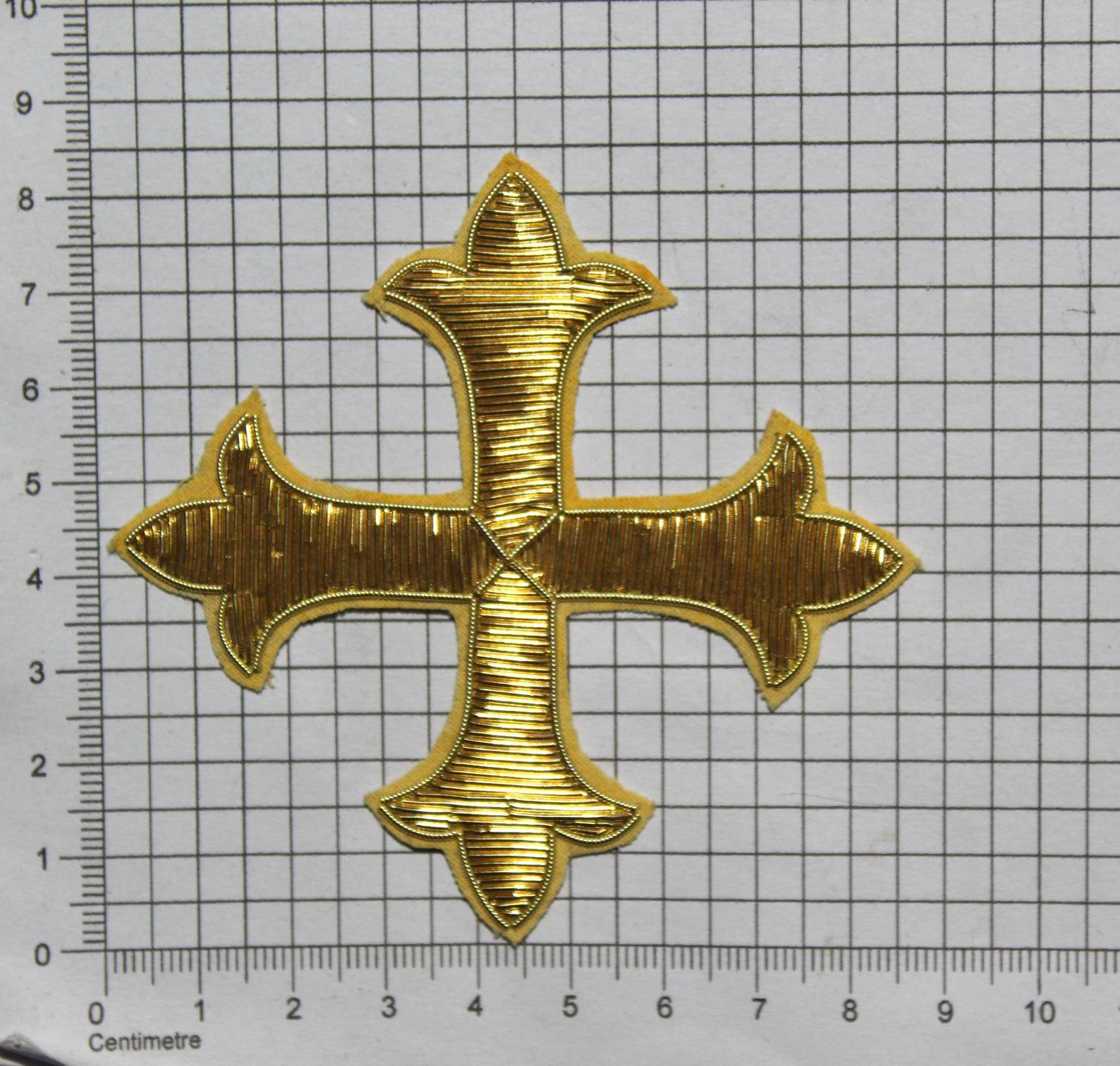 5 Pcs Bullion Hand Embroidered Cross Appliques Gold  Etsy