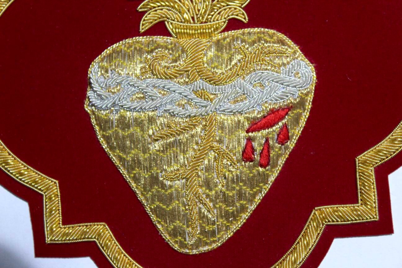 Sacred Heart Applique for Catholic Vestment Sewn On Etsy UK