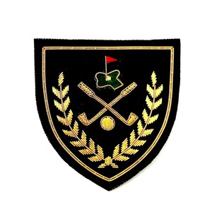 Golf Club blazer patch hand embroidered bullion patch, Jacket patch, blazer badge, t shirt patch