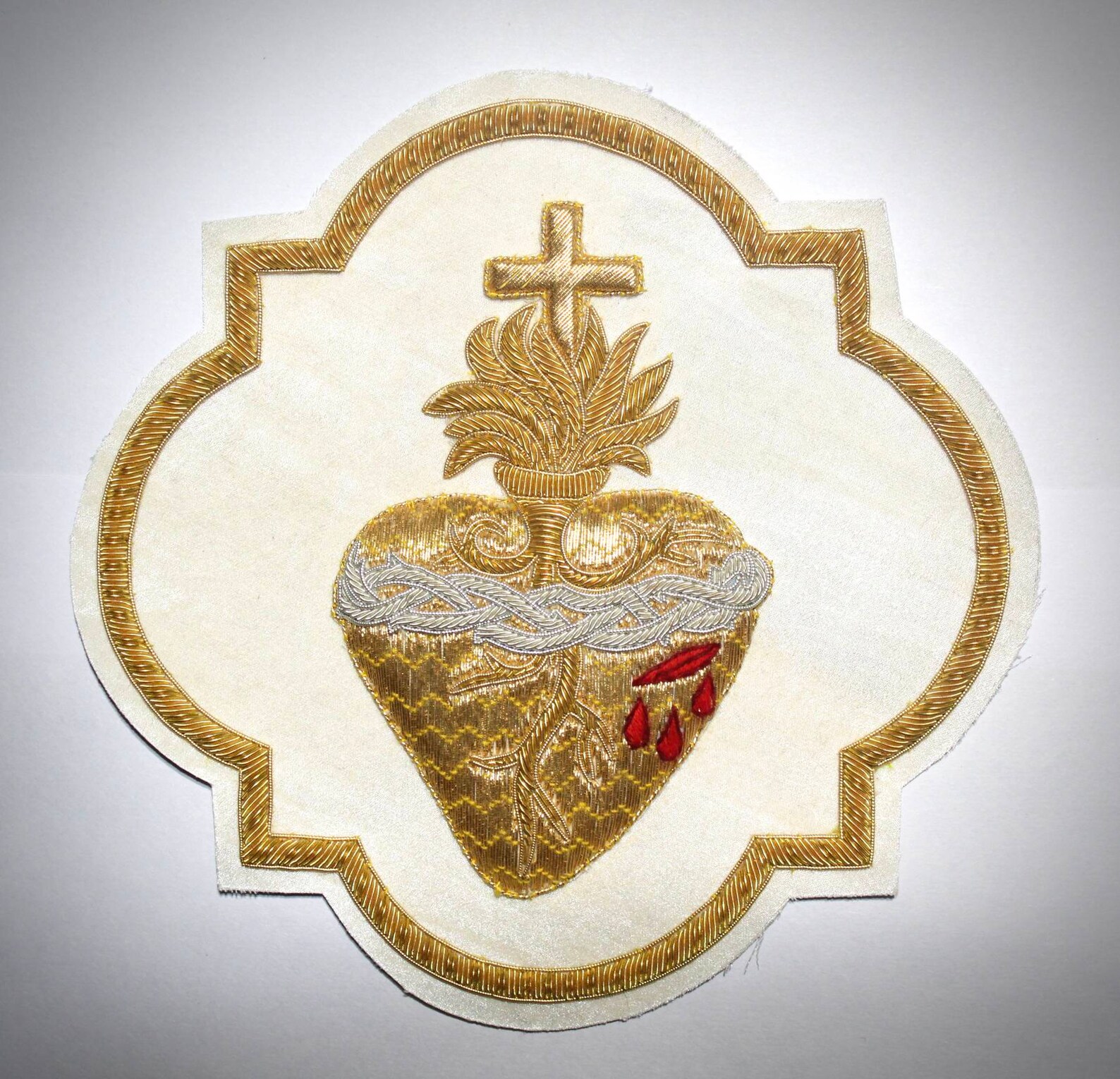 Sacred Heart Applique for Catholic Vestment on Rayon Satin Etsy