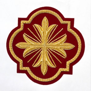 Beautiful Goldwork  Liturgical Church Emblem Cross applique for Vestment