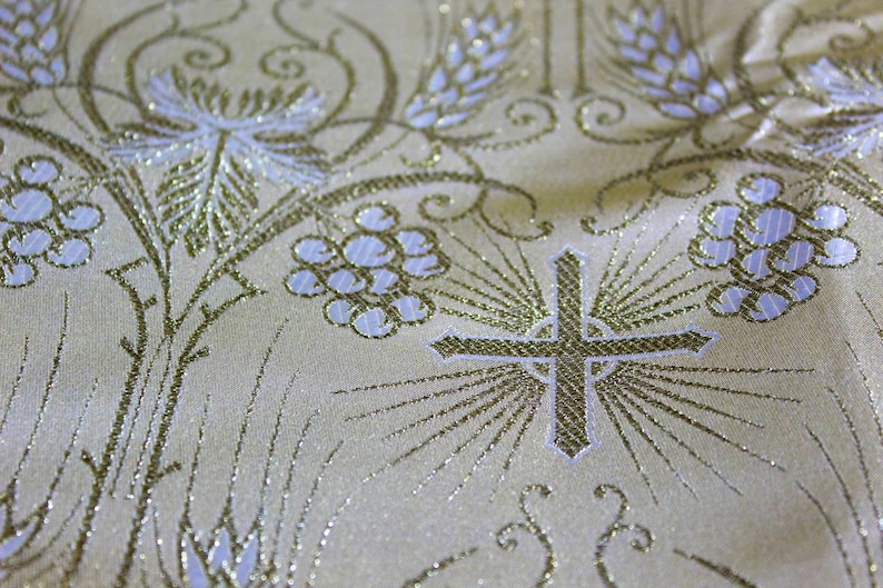 Metallic Brocade Fabric Gold By the Yard Liturgical Religious Etsy