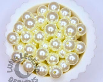 14mm Pearl Beads – Acrylic Pearlescent Round Beads for DIY Pens, Jewelry & Crafts