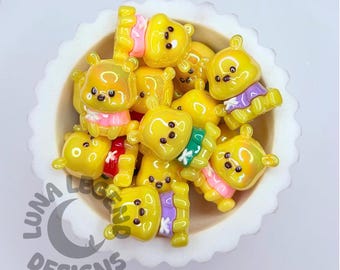Cute Honey Bear Rubber Focal Bead – Cartoon Style Accent Bead for DIY Pens, Jewelry & Crafts – 1pc