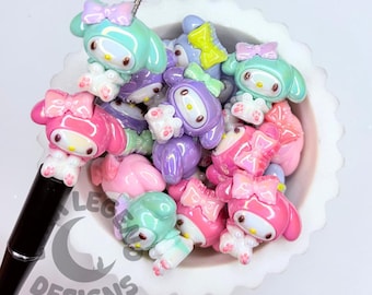 Sweet Bunny Silicone Focal Bead – Cartoon Style Accent Bead for DIY Pens, Jewelry & Crafts – 1pc