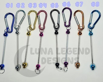 Beadable Carabiner Keychain – Customizable Key Ring for Beads, Charms, and Crafts