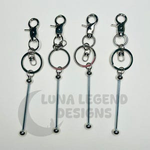 Beadable Keychain – Metal Key Ring with Lobster Clasp - Removable Bar for DIY Beads & Crafts