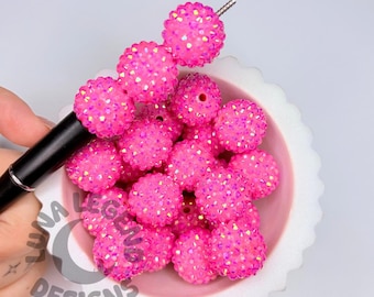 20mm Rhinestone Accent Beads – Sparkly Crystal Spacer Beads for Jewelry, Pens & Crafts - 5pcs