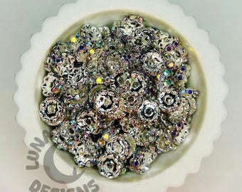 AB Rhinestone Scalloped Spacer Beads: DIY Jewelry, Pens & Crafts