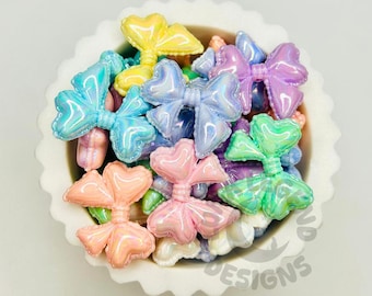 Puffy Acrylic Bow Beads – Pastel Craft Supplies for DIY Pens