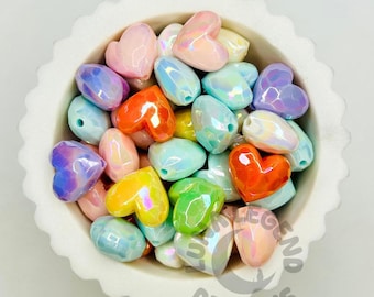 Faceted Acrylic Heart Beads – Diamond Cut DIY Jewelry, Crafts
