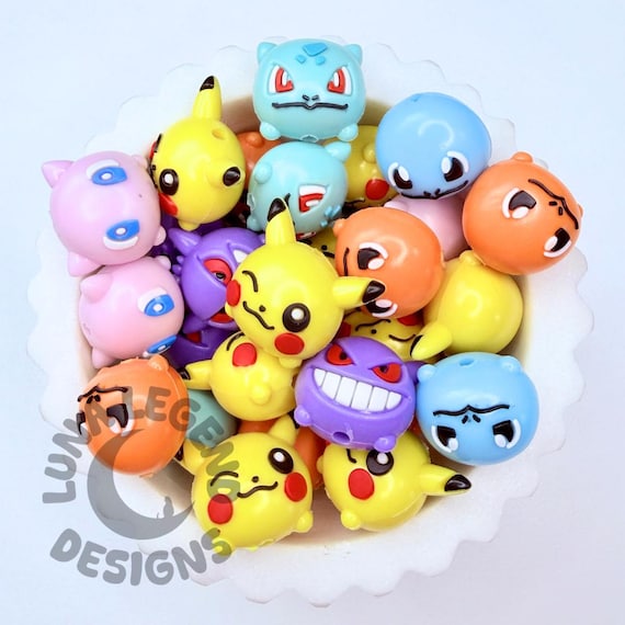 Cartoon Creature Silicone Head Bead with Matte Finish - 1pc – Cute Character Bead for DIY Pens, Keychains, Jewelry & Crafts