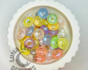 Glitter Spacer Beads Mix – Sparkly Acrylic Round Beads for DIY Pens, Jewelry, Keychains & Crafts
