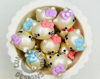 Glitter Cat Head Bead – Cute Cartoon Character Bead for DIY Pens, Keychains, Jewelry & Crafts – 1pc