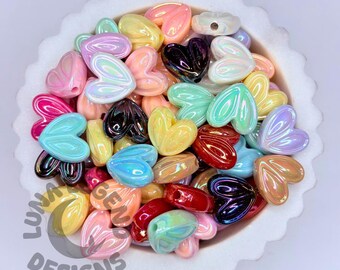 3D Doodle Heart Beads Mix – Cute Acrylic Heart Beads for DIY Pens, Jewelry & Crafts