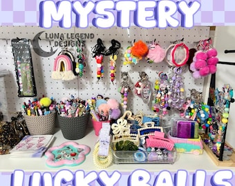 Mystery Lucky Balls: Surprise Stationery, Pens, Badge Reels, Stickers, Keychains, Accessories, and more! Includes 6 Mystery Lucky Balls